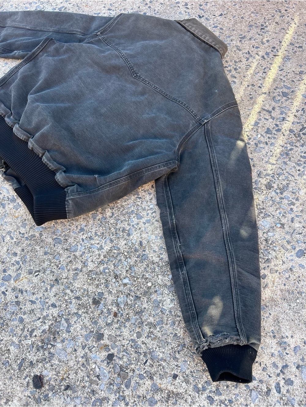 Vtg 90s Distressed And Faded Carhartt Jacket J13 BLK Santa Fe Size M - Picture 7 of 11
